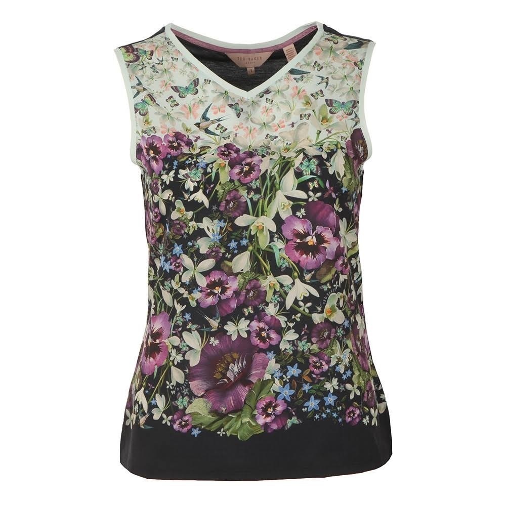 TED BAKER Fatile Enchantment Vest Tee Floral Dark Blue (S)